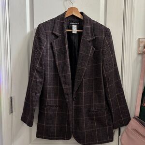 Sag Harbor Checkered Blazer in Black and Brown